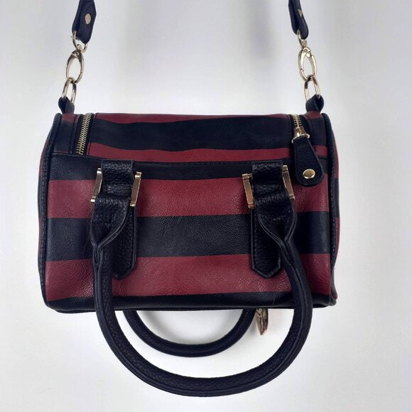 Harry Potter Gryffindor Handbag Maroon Black Striped. Hogwarts Crest Crossbody - Picture 4 of 13